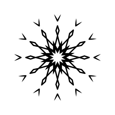 简单的雪花黑色线条