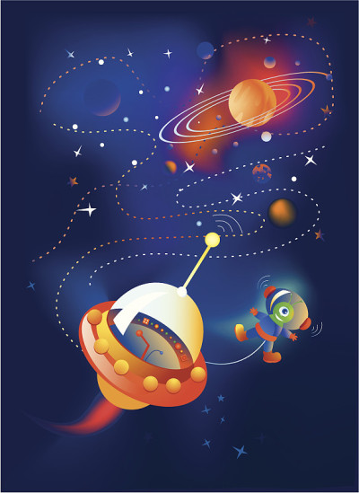 太空中有不明飞行物的外星人
