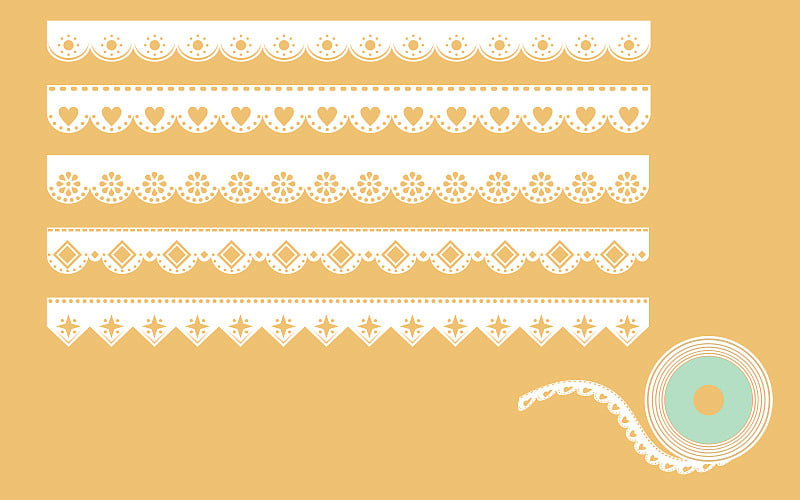 Set of ornamental lace borders. Vector illustratio