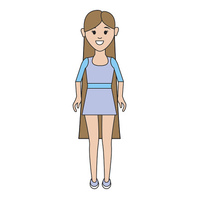 留发型穿短裙的年轻女子