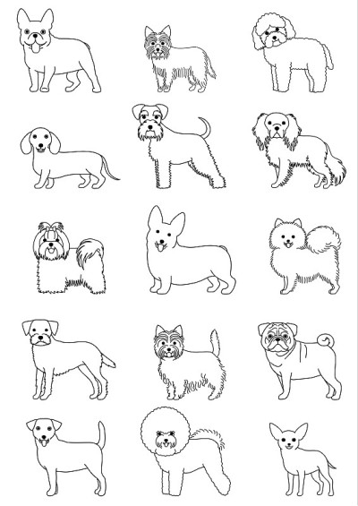 小型犬品种线艺术集