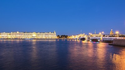 圣彼得堡夜景，俄罗斯