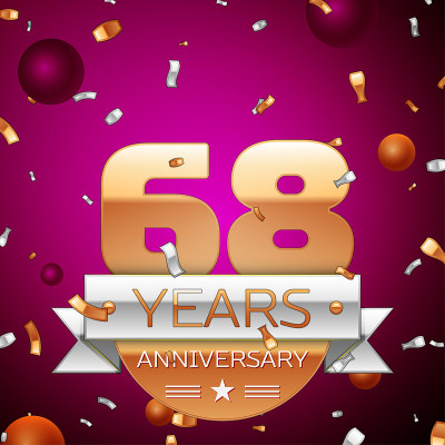 Realistic Sixty eight 68 Years Anniversary Celebra
