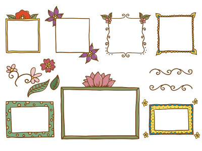 Set of ethnic style frames and elements. Vector il