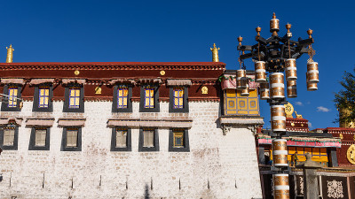 中国西藏拉萨的大昭寺(又称qikangmonastery, Jokang，大昭寺，大昭寺和Zugla