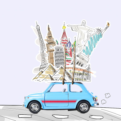 乘汽车旅行
