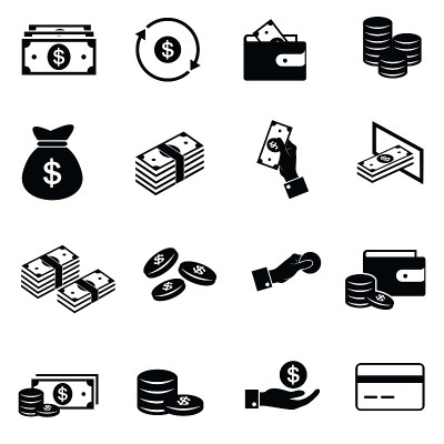 金钱图标设置，支付图标，矢量插图