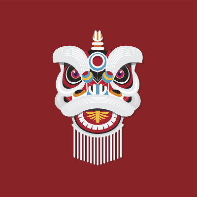 中国新年舞狮头