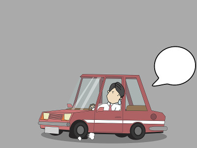 商人正开车去上班
