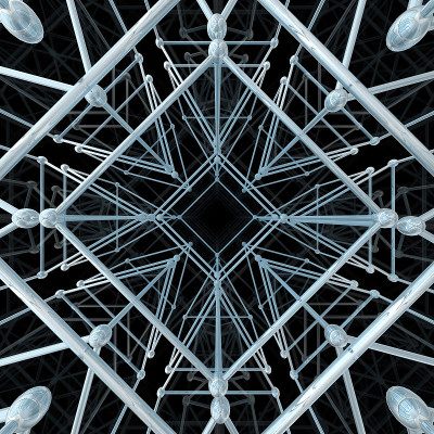 抽象的几何图案。网络连接