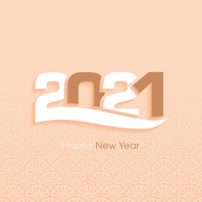 2021年新年快乐文本设计向量。