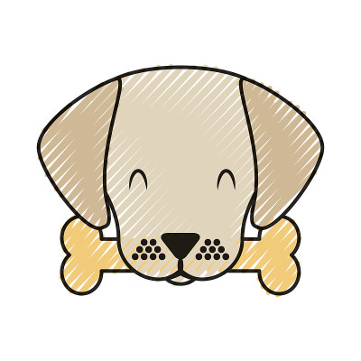 cute dog mascot with bone