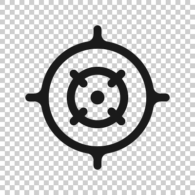 Shooting target vector icon in transparent style. 