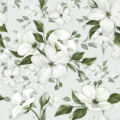 苹果花。无缝图案的白花