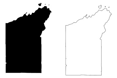 美国威斯康辛州Bayfield县(美国County, United States, US)地图矢量图