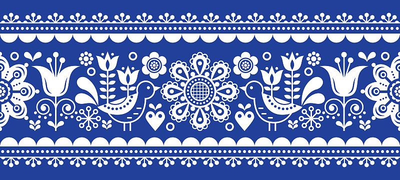 Scandinavian seamless vector pattern with flowers 