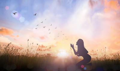Worship God concept