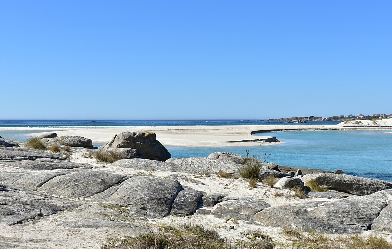 著名的Carnota海滩或Playa de Carnota在Rias Baixas地区。加利西亚,西