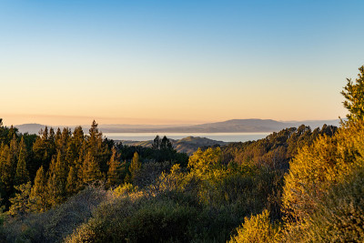 夕阳北望旧金山湾