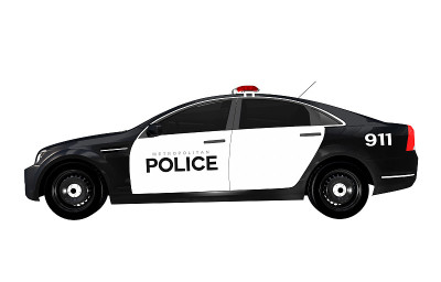 警车侧视图