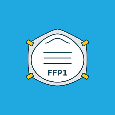 FFP1口罩。冠状病毒或防尘。