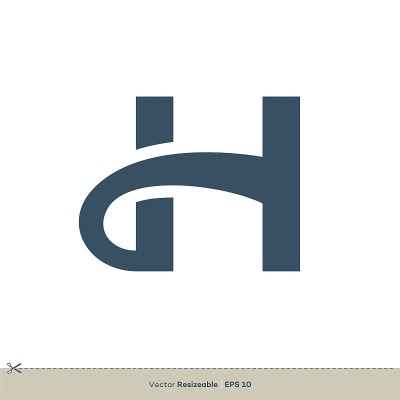 H字母标志模板插图设计。向量EPS 10。