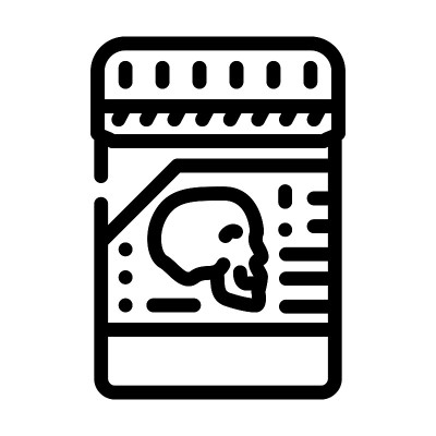 毒药包线图标矢量插图黑色