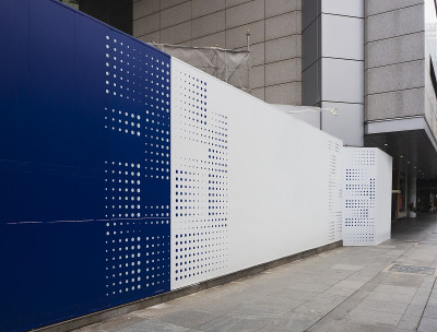 空白的建筑囤积空间广告模型。CBD的建筑工地面积。
