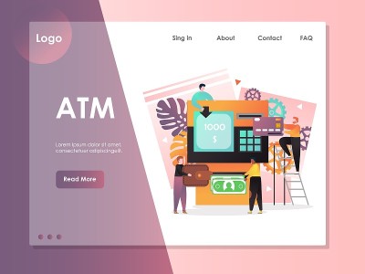 Atm矢量网站登陆页面设计模板