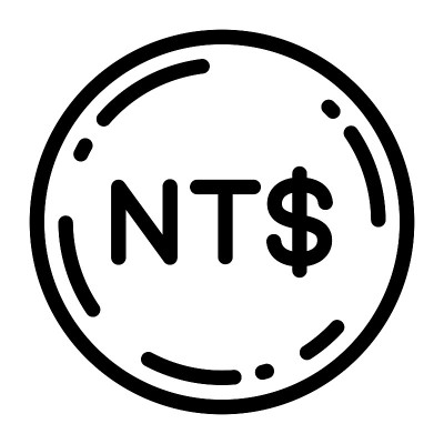 新台币硬币图标矢量插图
