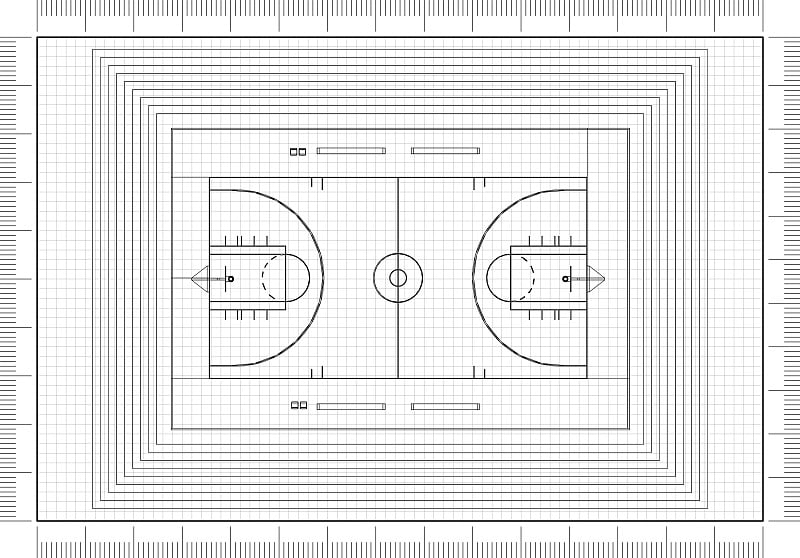 篮球场建筑师蓝图