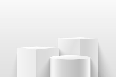 Abstract cube & round display for product on websi