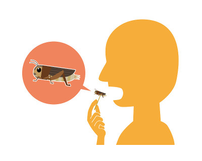 人们在吃可食用的蟋蟀