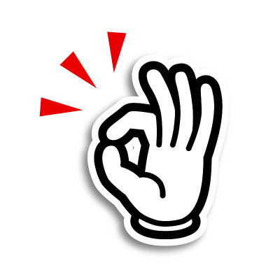 Hand cartoon style icon-ok