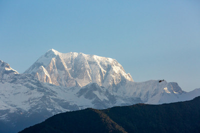 尼泊尔博卡拉sarangkot的Annapurna IV和II