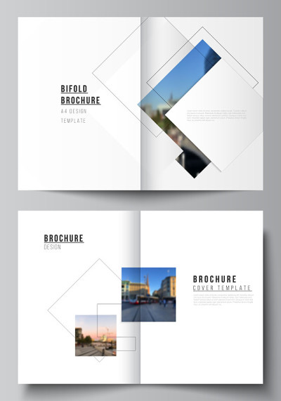 Vector layout of two A4 format cover mockups desig