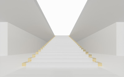 豪华宫殿的大台阶，3d渲染。