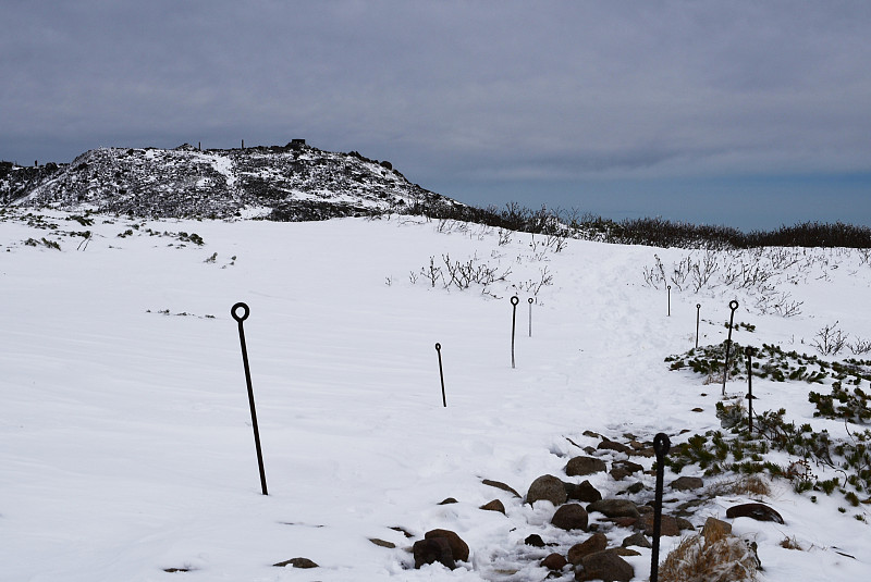 日本大屿山国家公园的初冬和降雪