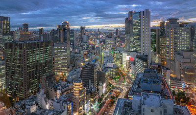 美丽的大阪市中心夜景