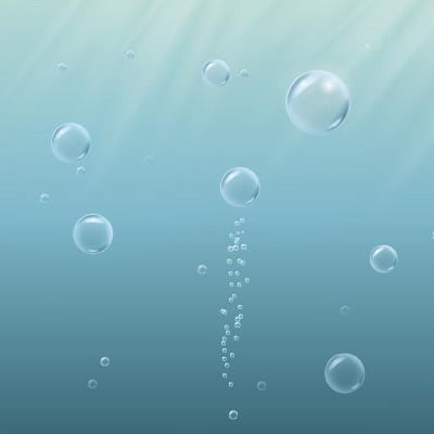 水下的矢量气泡和闪光