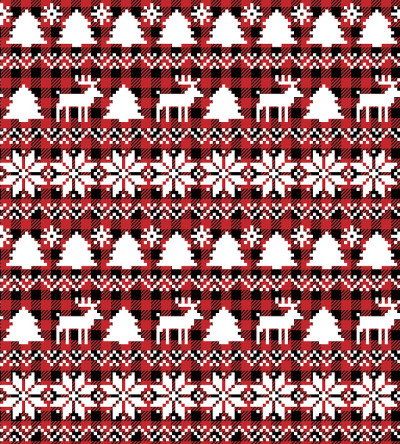 Christmas and New Year pattern at Buffalo Plaid. F