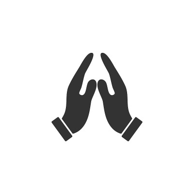 Supporting hands icon flat