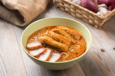 咖喱叻沙面条亚洲食物