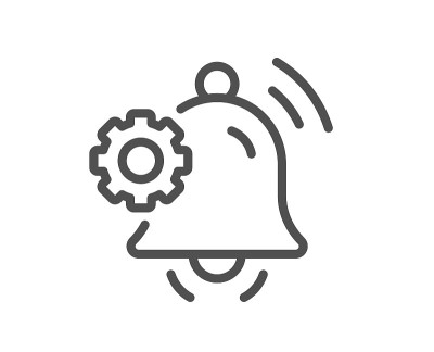 通知铃线图标。服务报警提醒标志。向量