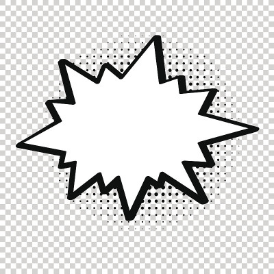 矢量漫画空爆炸透明背景没有文字。