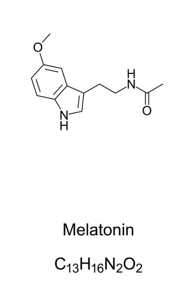 褪黑素，骨架配方和分子结构