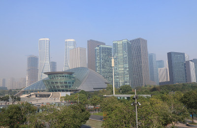 中国杭州市中心CBD城市景观
