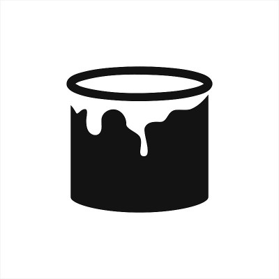 油漆桶图标隔离在白色。施工和维修用模具。矢量插图。每股收益10