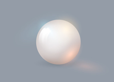 White pearl. White sphere on background. Abstract 