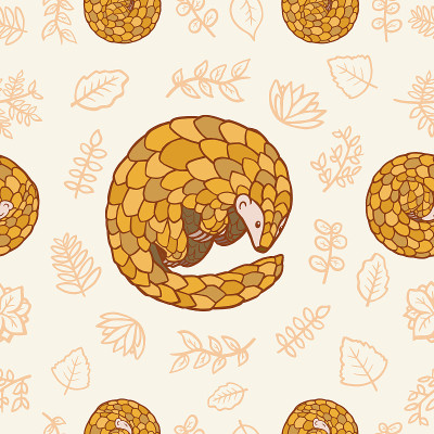 Pangolin seamless pattern